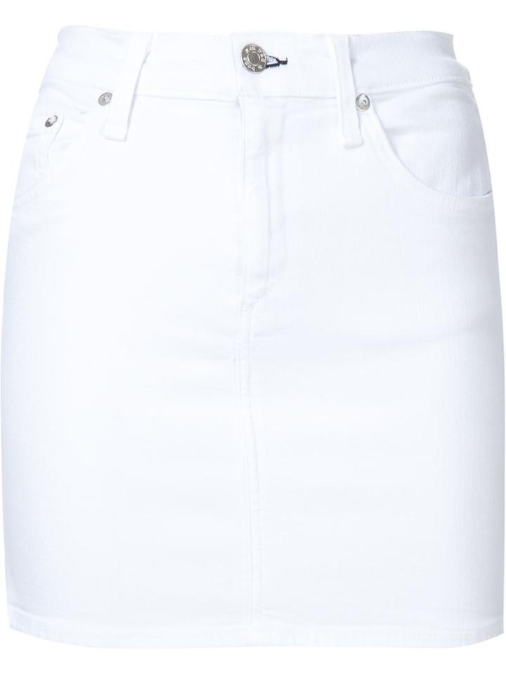 Rag & Bone /jean Short Straight Denim Skirt, Women's, Size: 29, White, Viscose/cotton/lyocell/spandex/elastane