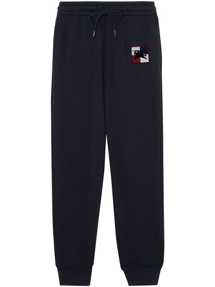 Burberry Chequer Ekd Cotton Trackpants - Black
