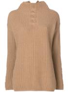 's Max Mara Ribbed Cable Detail Sweater - Brown