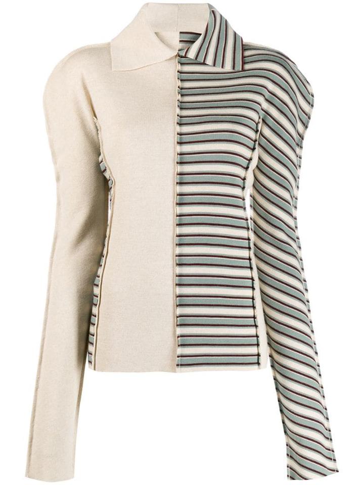 Jil Sander Shirt Style Knitted Top - Neutrals