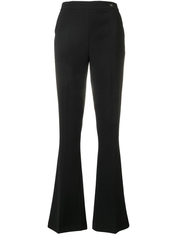 Elisabetta Franchi Creased Flared Trousers - Black