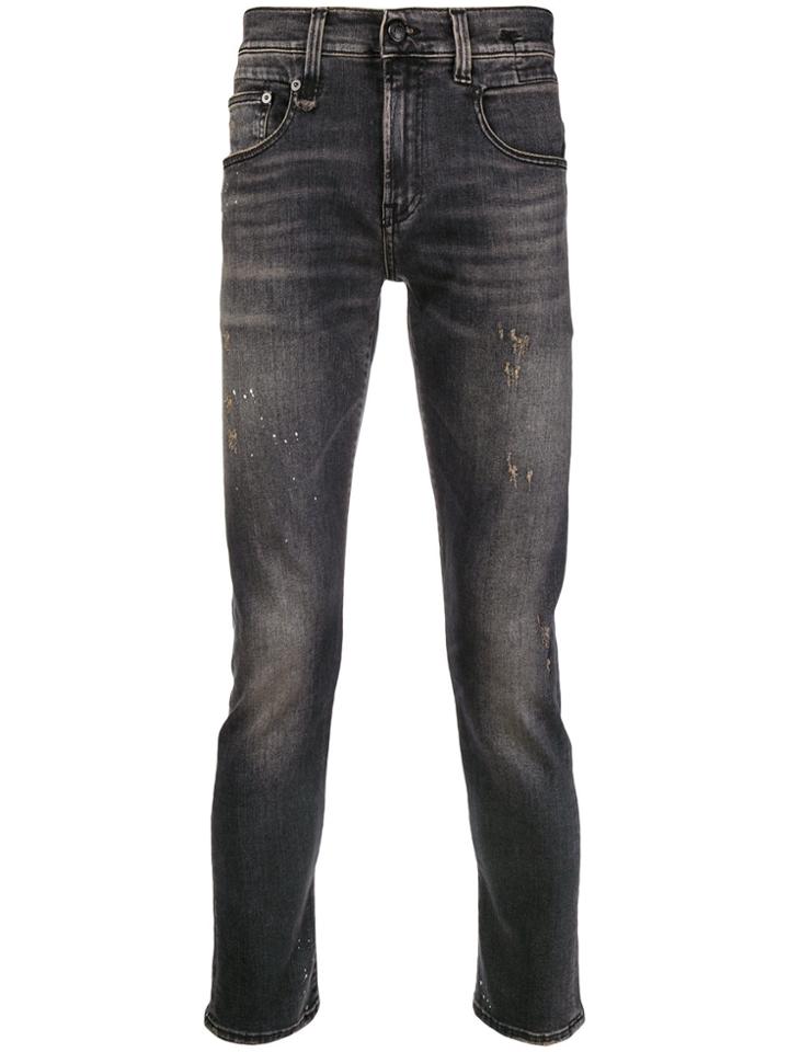 R13 Distressed Slim-fit Jeans - Black