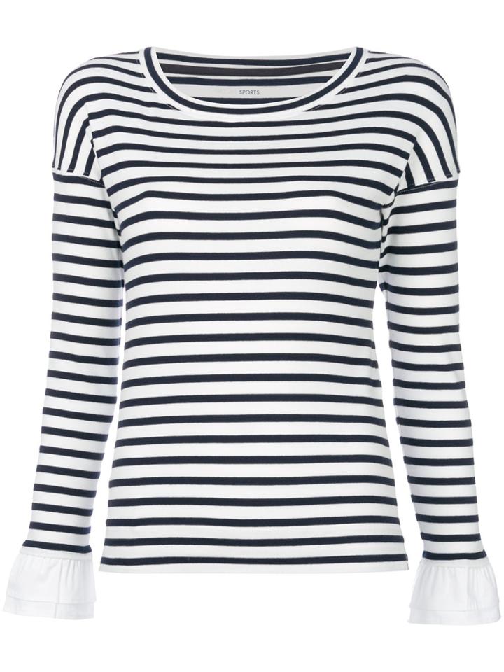 Marc Cain Contrast-cuff Striped Top - White