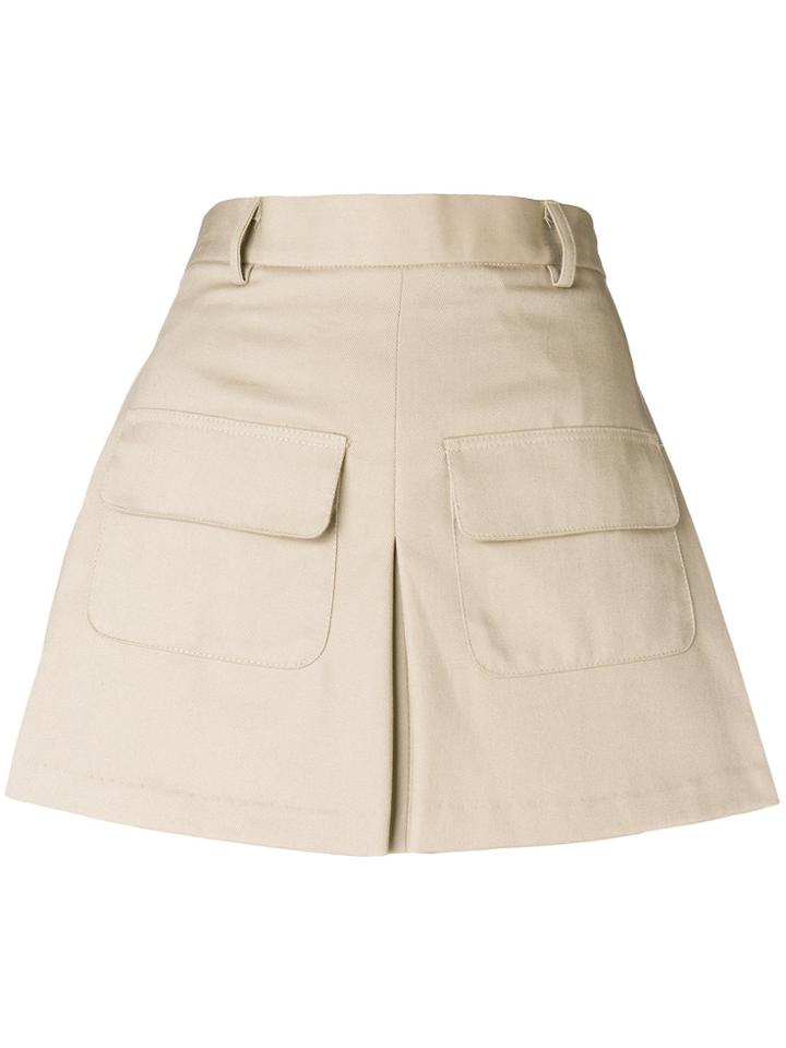 Matthew Adams Dolan Draped Mini Skirt - Nude & Neutrals