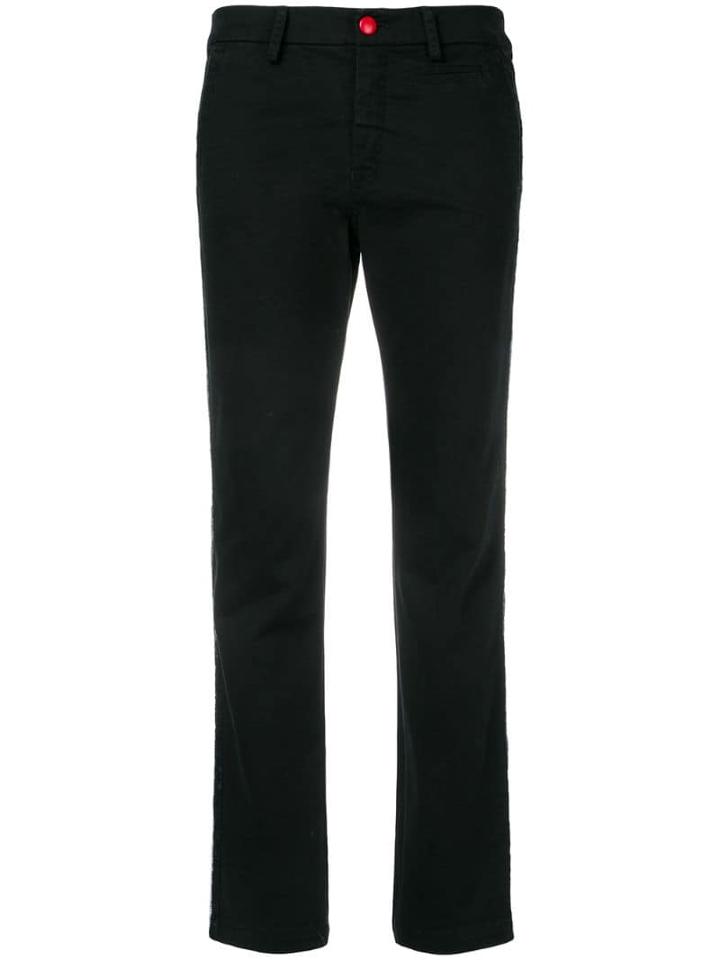 History Repeats Side-stripe Skinny Jeans - Black
