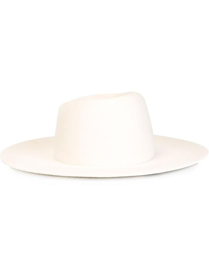 Off-white Wide Brim Hat, Men's, White, Rabbit Fur