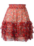 Just Cavalli Star Print Skirt, Women's, Size: 42, Red, Silk/viscose