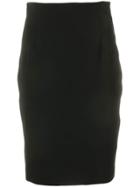 Versace Collection Side Logo Stripe Fitted Skirt - Black