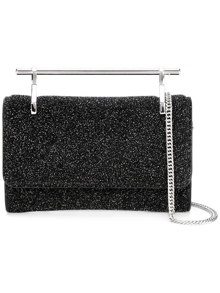 M2malletier Small Shoulder Bag, Women's, Black, Metal (other)/calf Leather