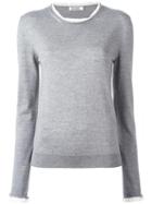 Jil Sander Round Neck Jumper, Women's, Size: 36, Grey, Virgin Wool/silk
