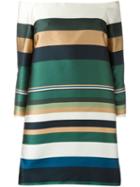 Rosetta Getty Off-shoulder Striped Dress, Women's, Size: 6, Silk/polyester