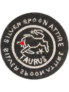 Silver Spoon Attire Taurus Star Sign Badge - Black