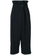 Enföld Paperbag Cropped Trousers - Blue