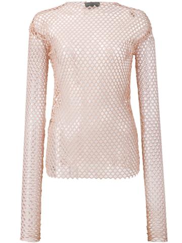 Les Animaux Stretch Mesh Top - Nude & Neutrals