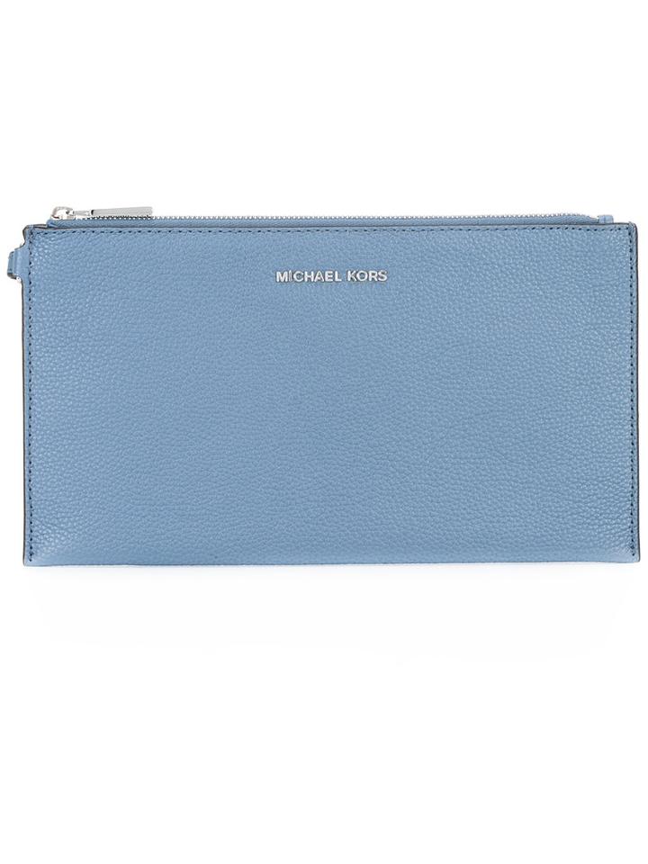 Michael Michael Kors - Rectangular Clutch Bag - Women - Leather - One Size, Women's, Blue, Leather