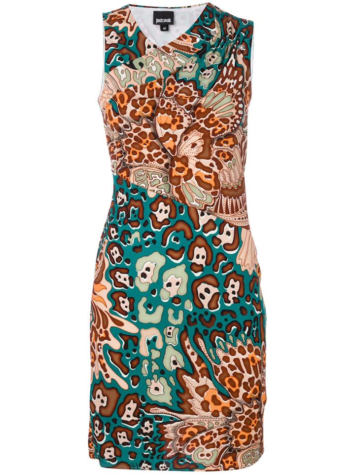 Just Cavalli Graphic Print Mini Dress - Brown