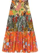 Gucci Patchwork Print Skirt - Orange