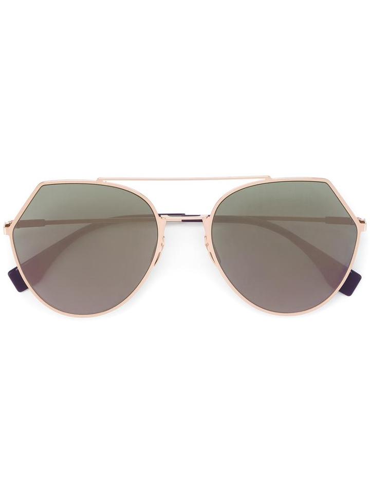 Fendi 'eyeline' Sunglasses, Women's, Grey, Metal