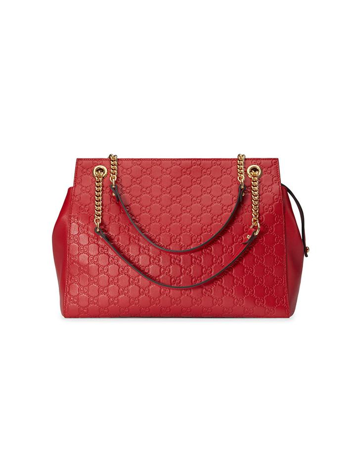 Gucci - Soft Gucci Signature Shoulder Bag - Women - Leather/metal/microfibre - One Size, Red, Leather/metal/microfibre