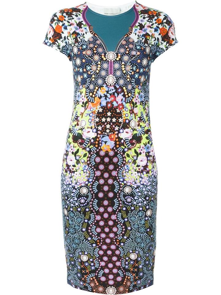 Mary Katrantzou 'elay' Fitted Dress, Women's, Size: Small, Viscose/spandex/elastane