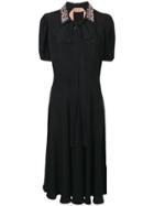 No21 Rhinestone Collar Midi Dress - Black