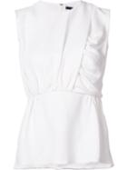 Derek Lam Gathered Front Sleeveless Blouse, Women's, Size: 48, White, Silk