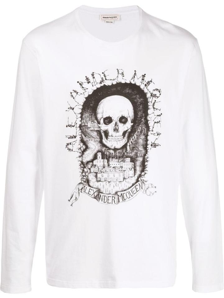 Alexander Mcqueen Long Sleeve Skull T-shirt - White
