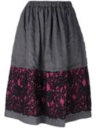 Comme Des Garçons Comme Des Garçons Skirt With Lace Overlay - Grey
