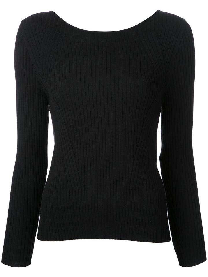 Torrazzo Donna - Ribbed Back Twist Jumper - Women - Cotton - One Size, Black, Cotton