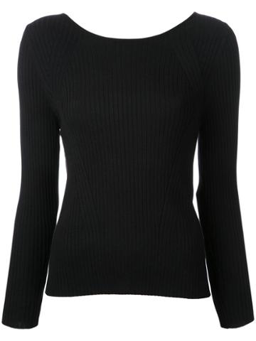 Torrazzo Donna - Ribbed Back Twist Jumper - Women - Cotton - One Size, Black, Cotton