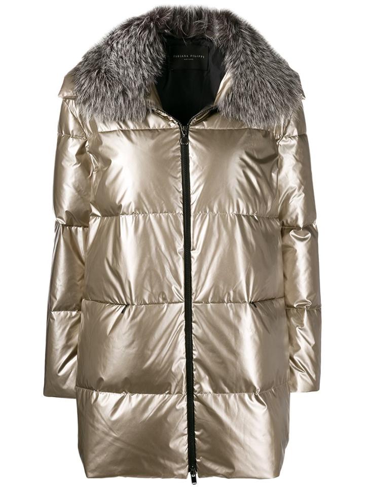 Fabiana Filippi Metallic-effect Puffer Jacket