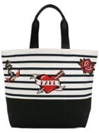 Karl Lagerfeld Striped Print Tote Bag - White