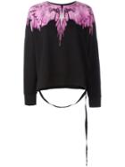 Marcelo Burlon County Of Milan Wing Print Sweater, Women's, Size: Small, Black, Cotton