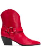 Deimille Cuban Heel Ankle Boots - Red