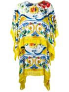 Dolce & Gabbana Majolica Print Dress, Women's, Size: 42, Silk/viscose/spandex/elastane