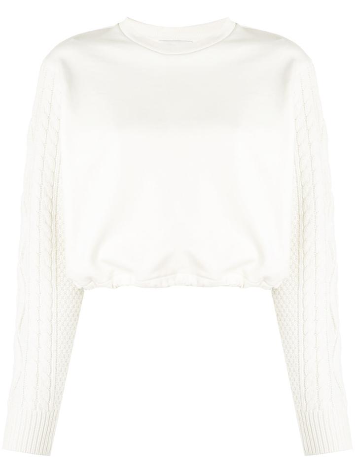 3.1 Phillip Lim Cropped Cable Knit Jumper - White