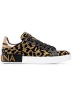 Dolce & Gabbana Metallic Gold, Black And White Leopard Leather