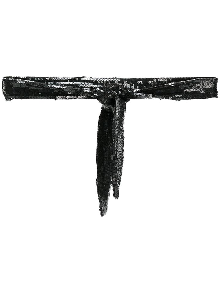 Attico Sequin Knot Belt - Black