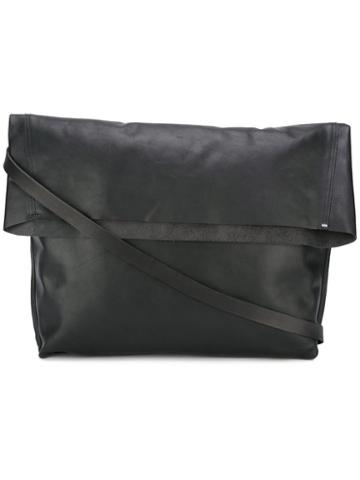 Werkstatt:münchen Strap Detail Shoulder Bag, Adult Unisex, Black, Calf Leather