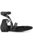 Ann Demeulemeester Blanche Strappy Ballerina Shoes - Black