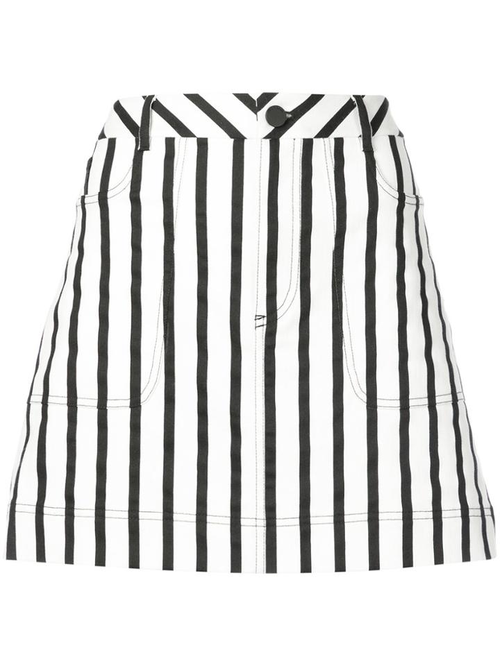 Alice+olivia Striped Mini Skirt - White
