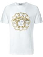 Versace Embroidered Medusa T-shirt, Men's, Size: S, White, Cotton/pvc