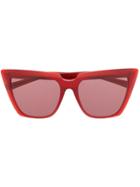 Balenciaga Eyewear Tip Cat Sunglasses - Red