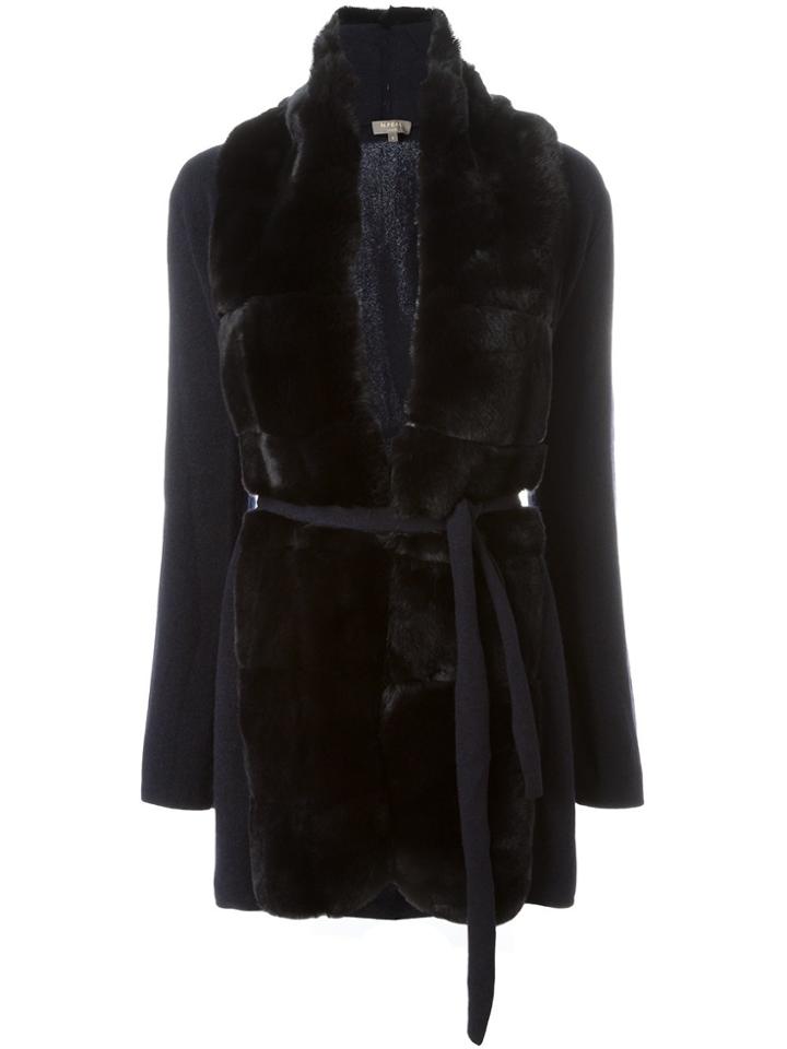 N.peal 'milano' Fur Placket Jacket - Blue