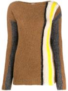 Tela Colour-block Knitted Jumper - Brown