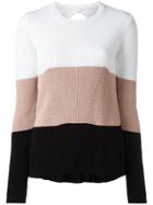 No21 Ruffled Sheer Back Jumper - Nude & Neutrals