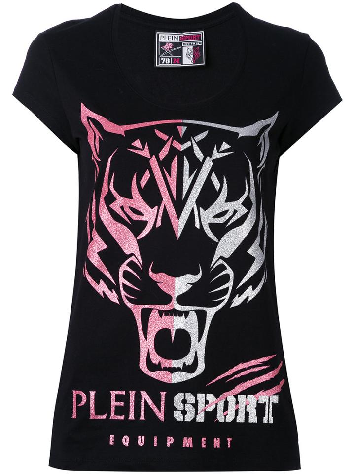 Logo Print T-shirt - Women - Cotton - S, Black, Cotton, Plein Sport