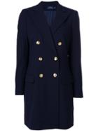 Polo Ralph Lauren - Double Breasted Coat - Women - Polyester/spandex/elastane/wool - 2, Blue, Polyester/spandex/elastane/wool