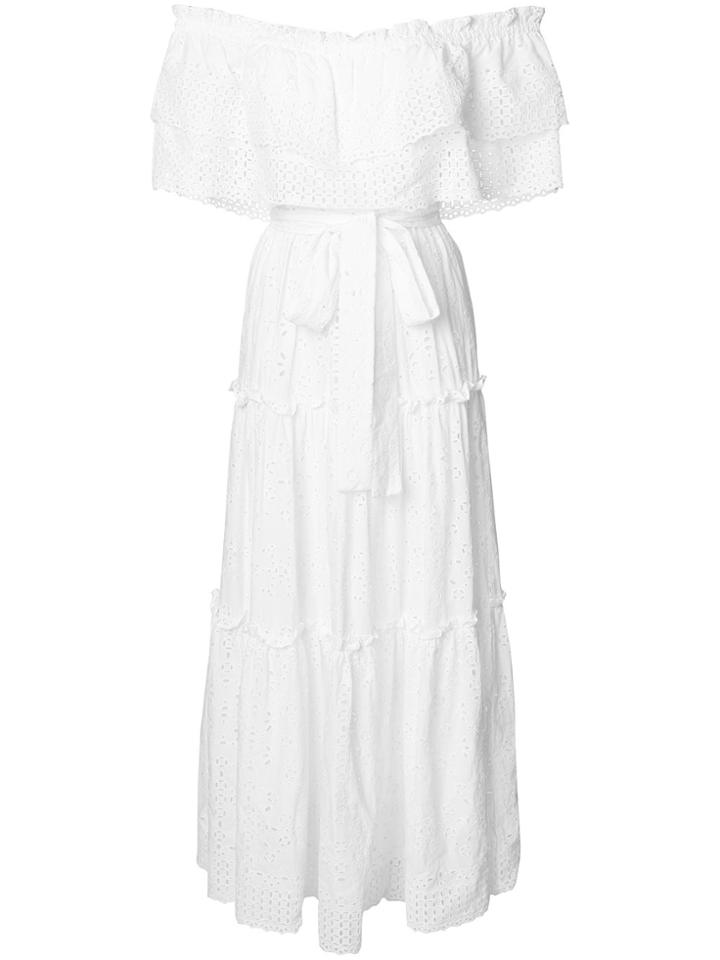 Love Shack Fancy Off Shoulder Tiered Dress - White