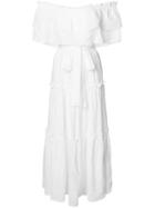 Love Shack Fancy Off Shoulder Tiered Dress - White